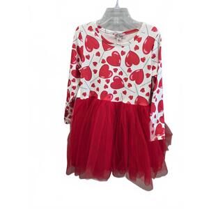 NEW CLOVER COTTAGE girl's heart lollipop tulle dress in red